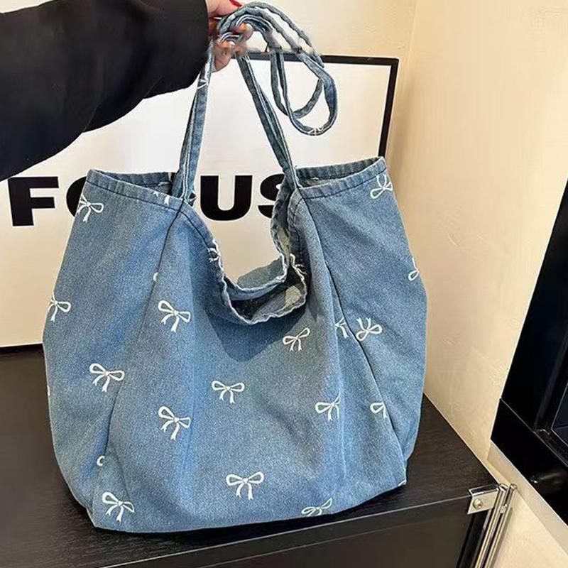 Travel Accessories Tech - Damska torba typu tote z denimu