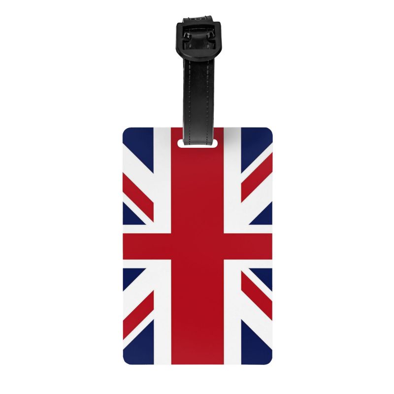 Travel Accessories Uk - Retro etykieta bagażowa z motywem flagi