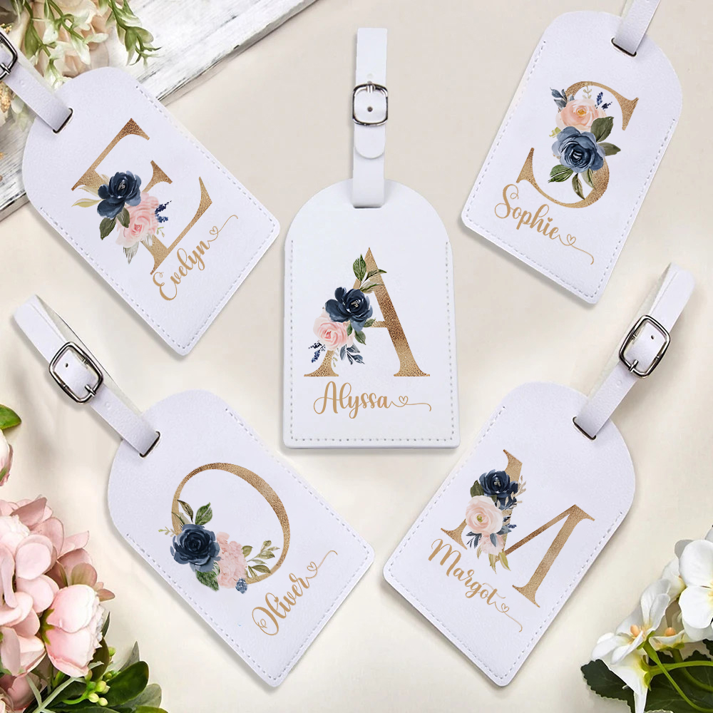 Travel Accessories Gifts For Her - Spersonalizowana przywieszka bagażowa z monogramem Inicjał