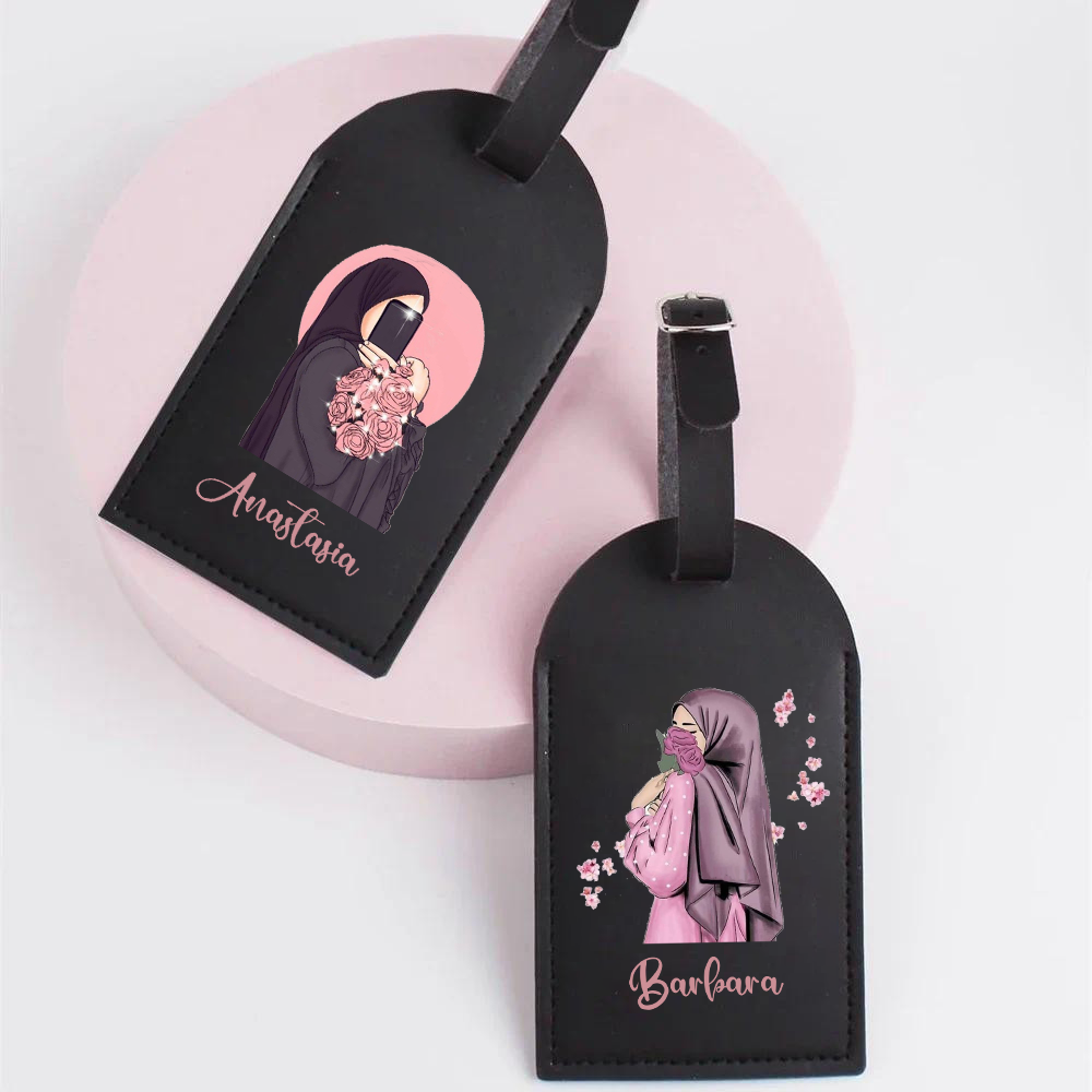 Travel Accessories Gifts For Her - Spersonalizowane dziewczyny hidżabi z imieniem skórzana