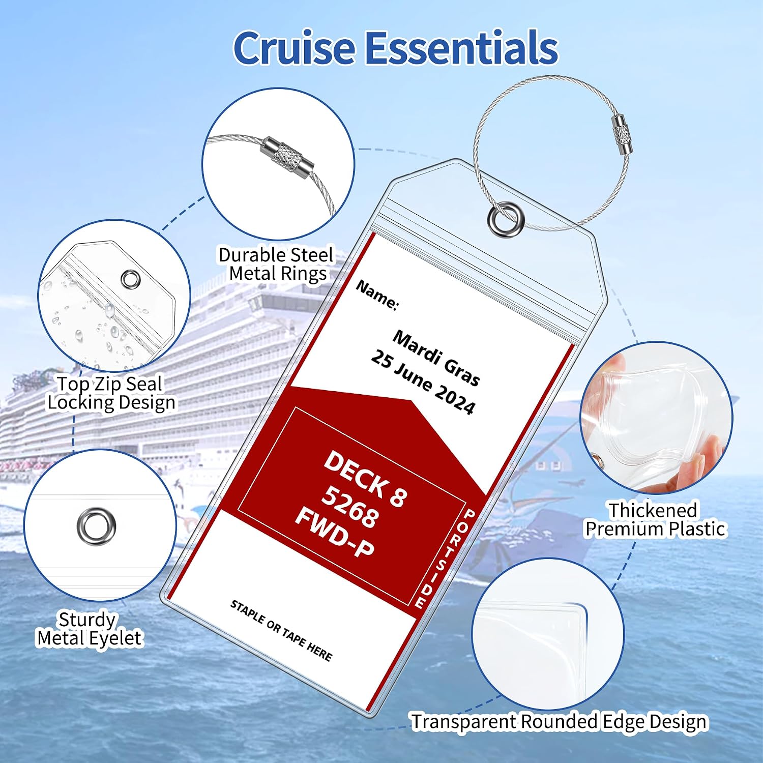 6 szt. etykiet bagażowych z PV – Travel Accessories Unique recenzja i cena